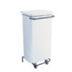 Metal mobile waste bin with pedal - Waste bin MDL white epoxy coating CONTICOLOR Model 791124