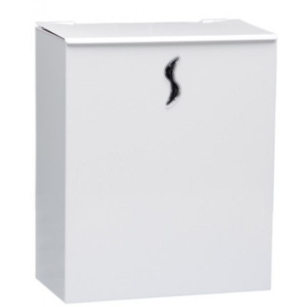 Wall mounted waste bin MDL white coated steel 10LT Model PURA 105061
