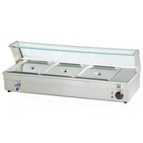 Counter display Bain-marie  Model BM133 with tap tank capacity n. 3 GN 1/3