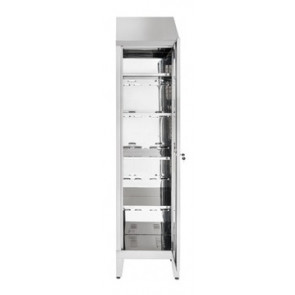 Storage cabinet made of stainless steel 430 IXP n.1 hinged door Sloping roof Model 69403430