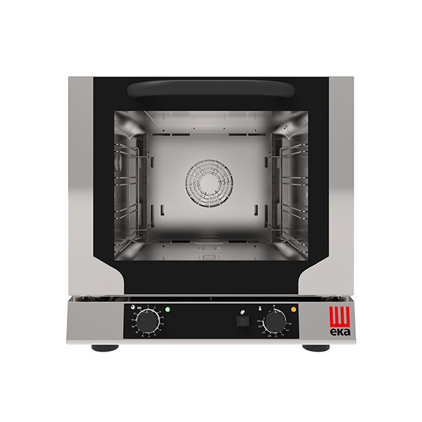 Electric ventilated convection oven with humidification Model EF423NUP Capacity N° 4 trays (429x345 mm) Power Kw 2,8 Drop down door