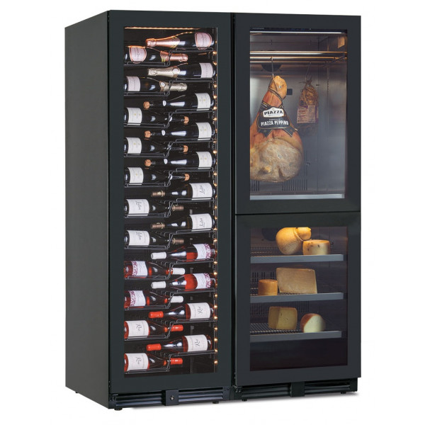 Wine cooler ventilated + cabinet for cheese and cold cuts storage Model NORCIA3603T