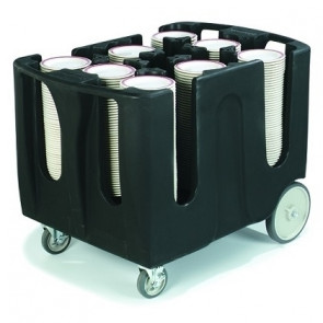 Plates trolley KAR Model CPP6_BLACK  molded polyethylene Flat capacity: 45-60 min 140mm and max 318mm