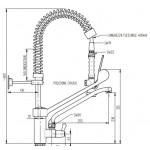 ONE HOLE PRE-RINSE UNIT MIXER SWINGING SPOUT AND PLASTIC CLINICAL LEVER, MINI VERSION MNL Model ERAMINI252
