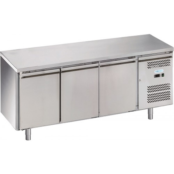 Refrigerated counter three doors Stainless steel AISI 201 ForCold ventilated Model G-SNACK3100TN-FC