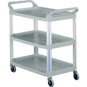 Multipurpose service trolley 3 levels Model CP1008 Plastic structure with anodized aluminium uprights