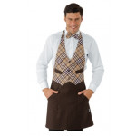 Unisex Garcon apron 100% Polyester Brown and Tartan 415 Model 037062