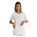 Woman Delhi blouse SHORT SLEEVE 65% Polyester 35% Cotton WHITE Avaible in different sizes Model 005400