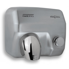 Electric hand dryer MDC Stainless Steel Satin with hot air button with resistance, swivel nozzle, anti-theft and vandal-proof Model E05CS