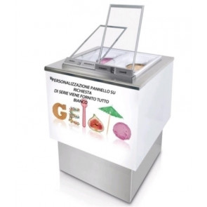 Thermowell counter for ice cream with reserve ETM Model FAST_4_L800 N. 4 ventilated wells