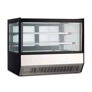 Ventilated snack-pastry countertop display cooler with sliding doors Model DLX70
