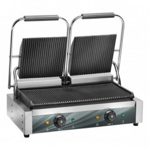 Electric cast iron panini grill Model PG50R Upper and lower surface striped Power 3600 W