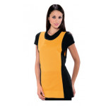 Lady Papeete apron 100% Polyester Black and Apricot  Model 013013