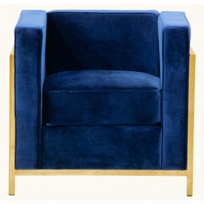 Indoor armchair TESR Metal frame, gold effect, velvet covering. Model 1797-HKP2