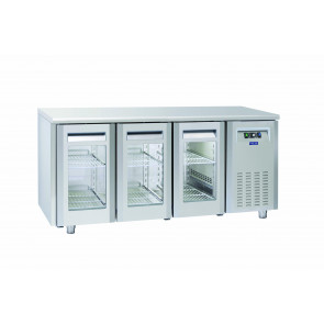 Tavolo Refrigerato Ventilato TROPICALIZZATO con  Porte autochidenti Modello QRG3100SG