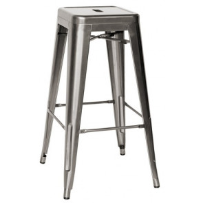 Stackable indoor stool TESR Powder coated metal frame with varnish Model 966-MC012T