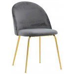 Stackable indoor chair TESR Metal frame gold effect Velvet covering Model 1652-J02
