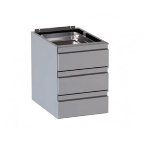 Stainless steel chest of 3 drawers for table depth 60 cm Model DSC3505854