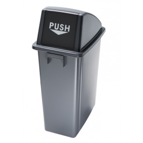 Waste bin for recycling with grey push opening lid OFFICE 60 Grey bin MDL 60 L Model 114210