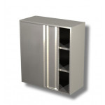 Hanging cabinet with sliding doors and middle shelf stainless steel AISI 430 or 304 Model PA15410
