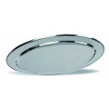 Stainless steel oval tray with rounded edge Dimensions cm. 50x34 Model 419-450