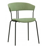 Stackable indoor chair TESR Powder coated metal frame, seat and backrest in fabric. Model 1904-RD03