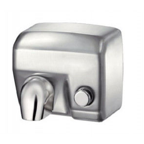 Stainless steel electric hand dryer Satin MDL button Rated power: 2400 W Motor power 200 W Rev/m: 5,500 rpm Model 704177