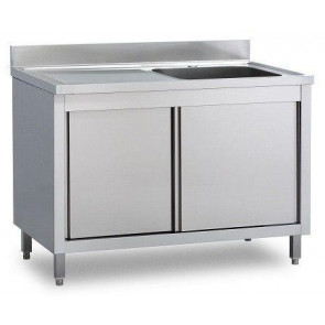 Stainless steel cupboard sink one tub with drainer Model A1VGS/D117