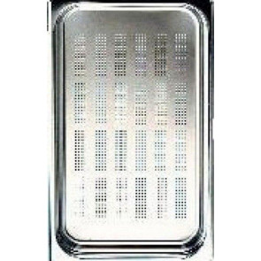Perforated stainless steel gastronorm container 18/10 AISI 304 GN 1/1 with perforated bottom and sides Model BF1106500L