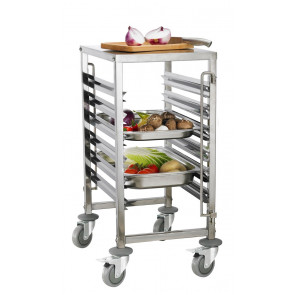 Tray trolleys Model TR6A aisi 201 steel Capacity 6 x GN1/1 GN1/2 GN1/3 GN 2/3