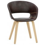 Indoor armchair TESR Beech plywood frame, synthetic leather covering Model 1587-YG101