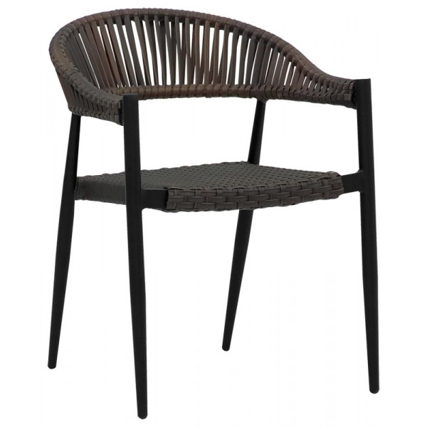 Outdoor armchair TESR Powder coated aluminum frame, seat and backrest in polyethylene strap. Model 1636-E71