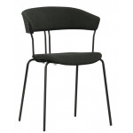 Stackable indoor chair TESR Powder coated metal frame, seat and backrest in fabric. Model 1904-RD03