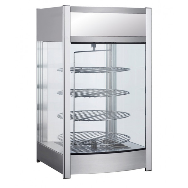 Heated countertop display Model RTR97L2 with 4 rotating round shelves
