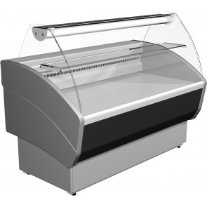 Refrigerated food counter ideal for display and sale of meat, poltry, sausages, dairy products and gastronomic products. Ideal for shops with small commercial spaces Model ISLANDA118