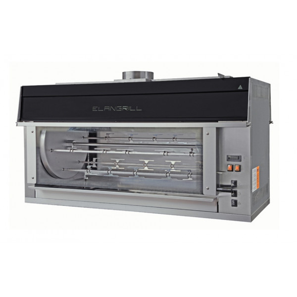 Electric island rotisserie ENG Model ISOLA84P Capacity N. 84 Chickens N. 8+4 stainless steel tubular spits mm 12 x 12
