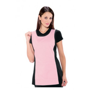 Lady Papeete apron 65% Polyester 35% Cotton Black and Pink Model 013023