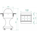 Wooden bain-marie trolley Model CL2778W Colour walnut or wenge