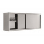 Dish drainer hanging cabinet with sliding doors stainless steel AISI 304 Model PA1RS1046