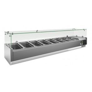 Refrigerated pizza display case stainless steel AISI 201 Model VRX1800380FG