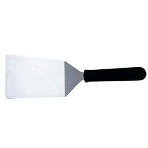 Lasagna spatula Tempered AISI 420 stainless steel blade with conical sharpening, satin finish.  Handle in rubberized non-toxic material, anti-slip and dishwasher safe.Blade length cm 15 Model CL1244