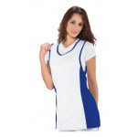 Lady Papeete apron 100% Polyester Blue and White Model 013006