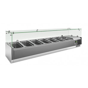 Refrigerated pizza display case stainless steel AISI 201 Model VRX1600380FG
