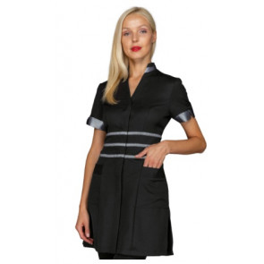 Woman Cheyenne blouse SHORT SLEEVE 100% Polyester BLACK + LUREX SILVER Avaible in different sizes Model 004972