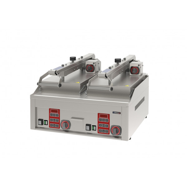 Electric frytop semi-automatic with 2 lids CLN double Model CGRCADB
