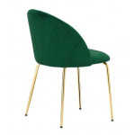 Indoor chair TESR Metal frame gold effect, padded seat and backrest, velvet or synthetic leather covering, adjustable feet Model 468-DC91