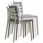 Stackable outdoor chair TESR Polypropylene frame with fiberglass Model 1823-317A Various colors