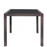 Outdoor table TESR Aluminum frame, polyethylene strap covering, tempered glass top 562-MCQ90