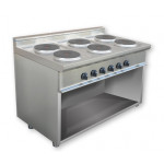 Electric range 6 Burners/plates CI Model RisCu027 Power 15,6 kW Burners 2 x 2,6 kW