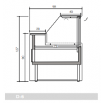 Neutral food counter ideal for bakery Zoin Model Mesetas MT150NNNG Straight glass opening upwards Neutral version without group and without evaporator